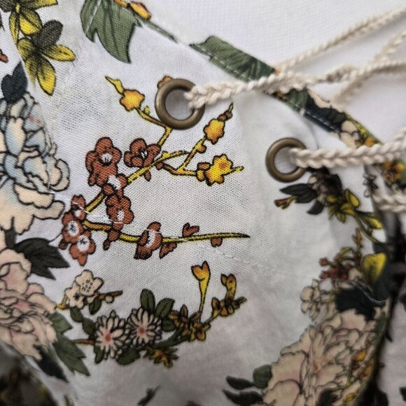 One Teaspoon Peasant Blouse Small Floral Lace up High Low Cottagecore fairy - Picture 13 of 15